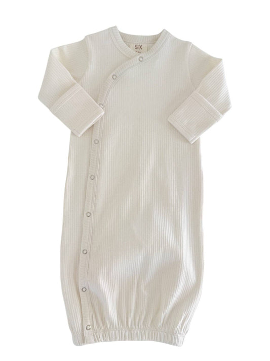 Ivory Organic Ribbed Gown