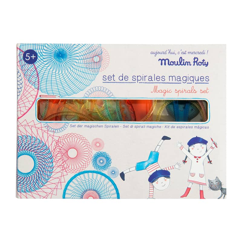 Moulin Roty Magic Spirals set packaging with colorful design and text
