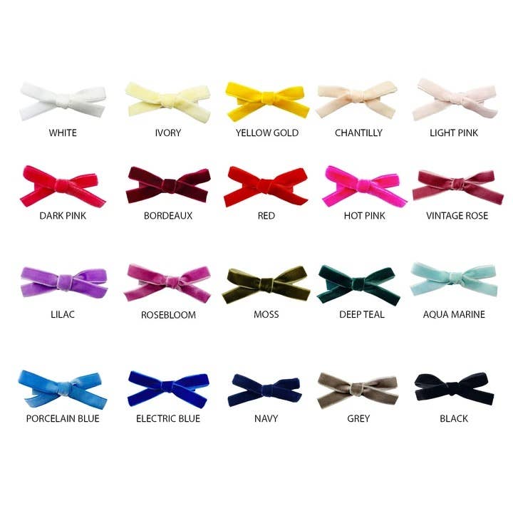 Velvet Pigtail Alligator Hair Clip Bows