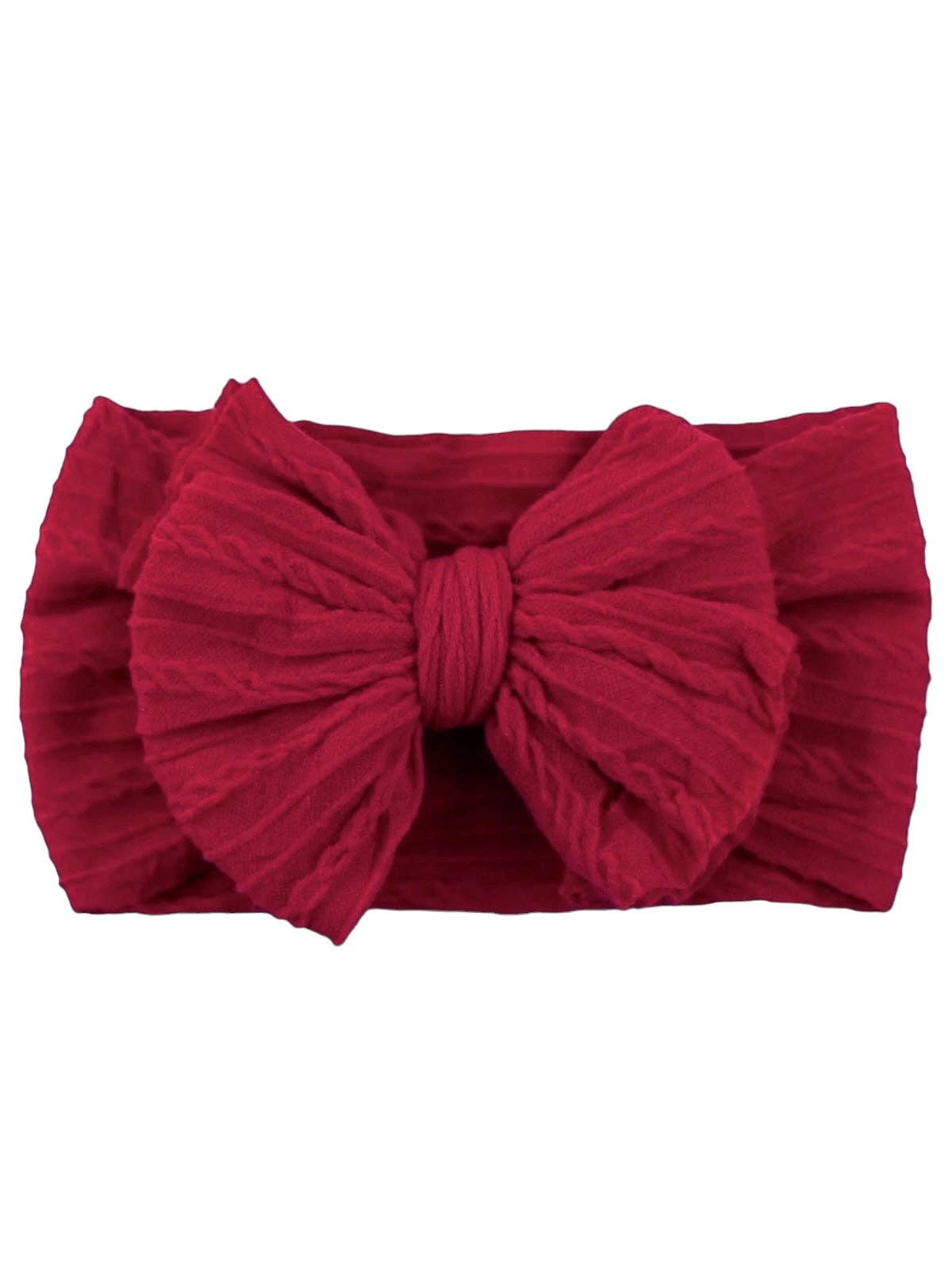 Stretchy Cable Infant Headband Bow