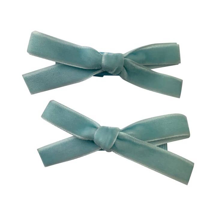 Velvet Pigtail Alligator Hair Clip Bows