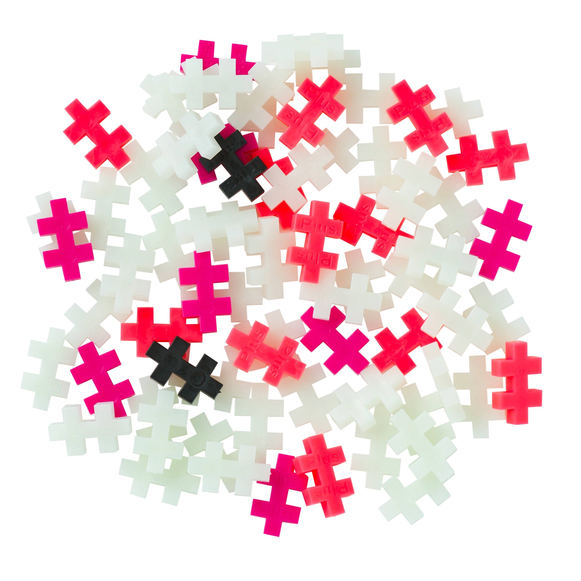 Colorful pixel-like  puzzle shapes on a white background