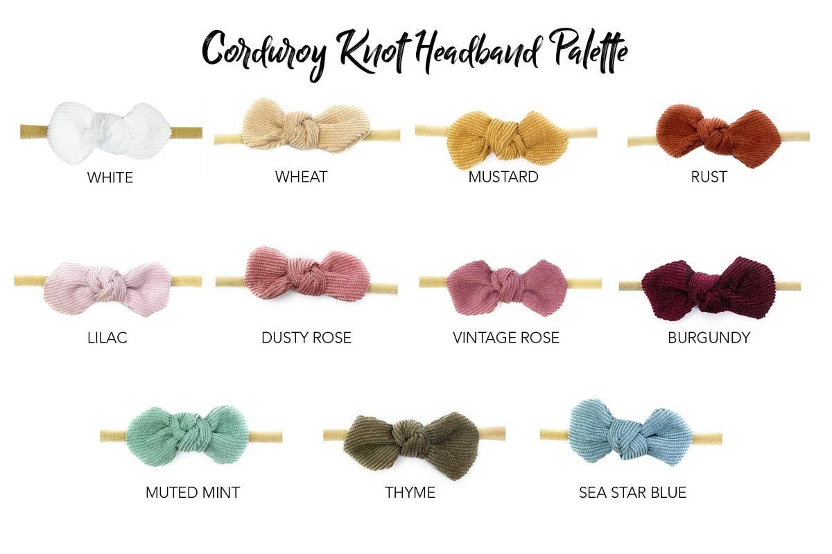 Corduroy Knotted Bow Headband