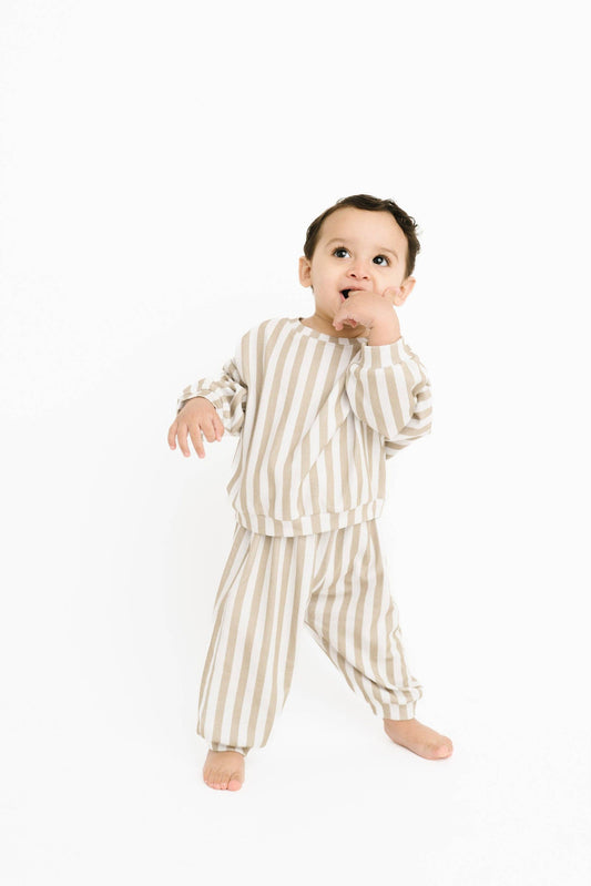 Khaki Stripe Sweatsuit