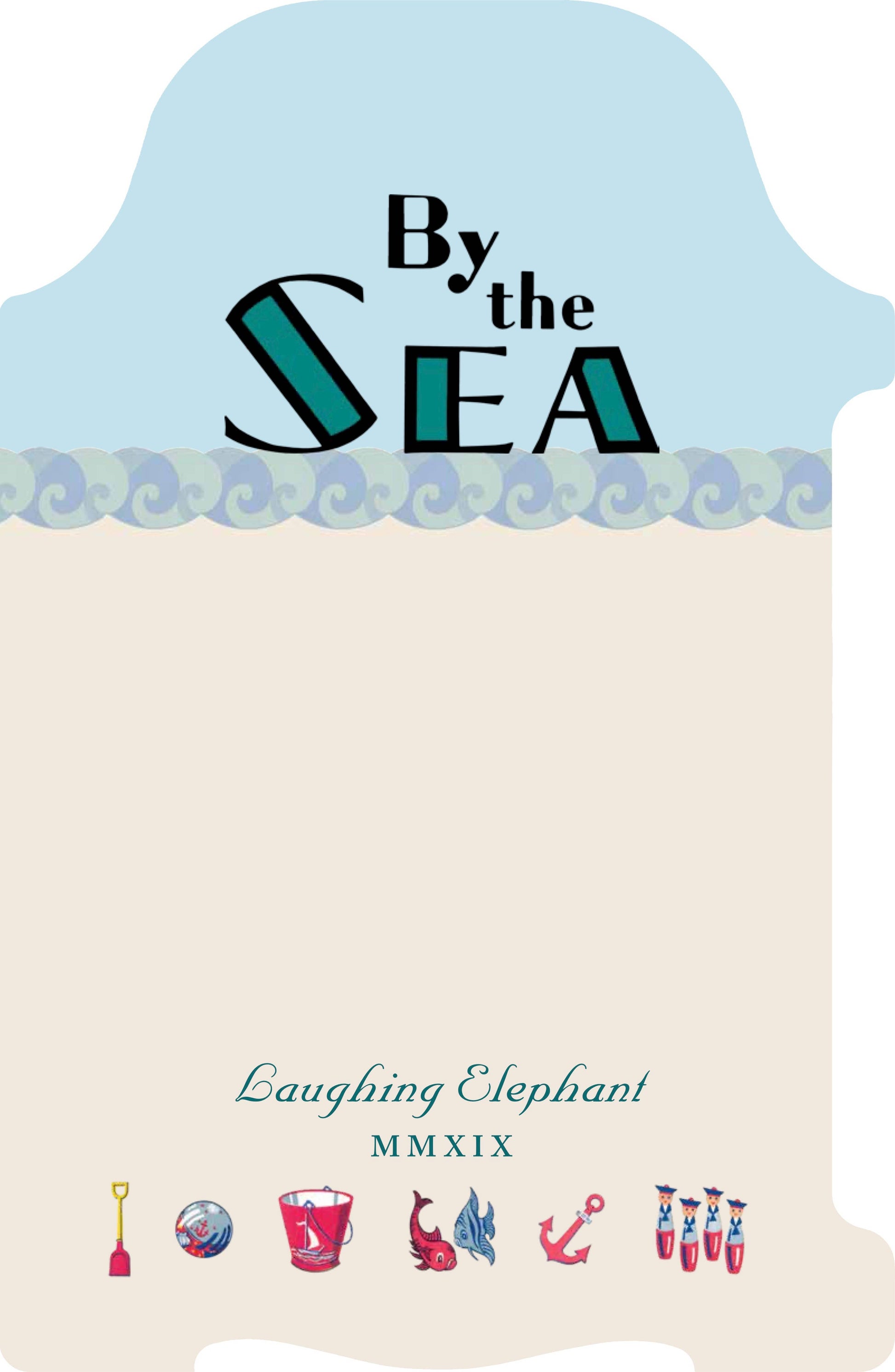 Product packaging for 'By the Sea' by Laughing Elephant with beach-themed design.
