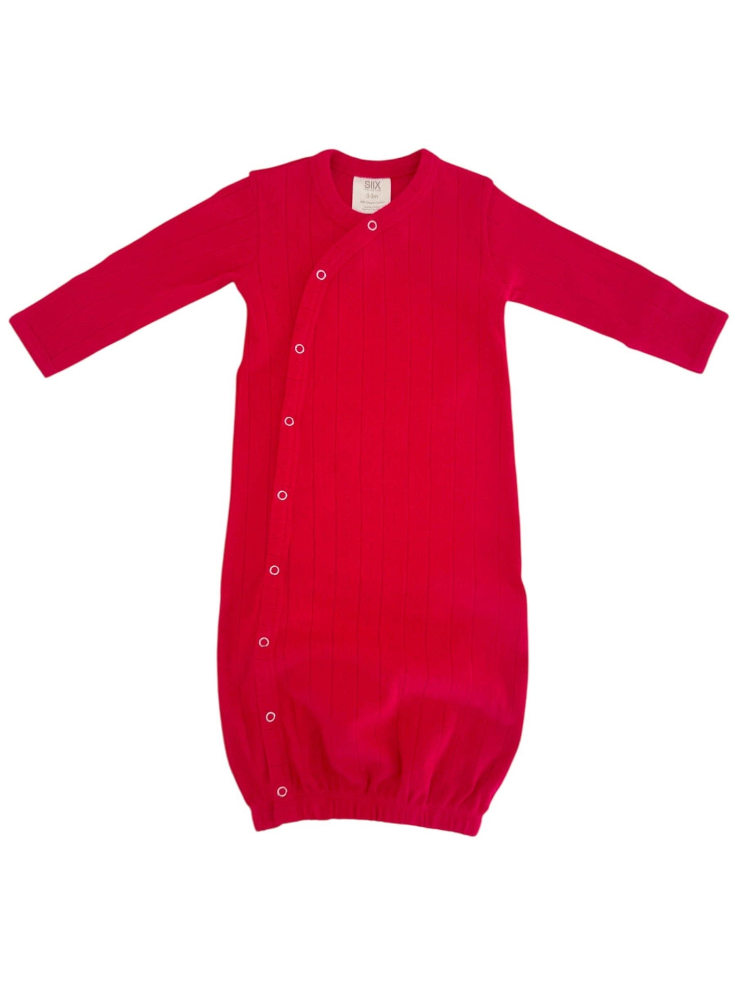 Red Pointelle Newborn Gown