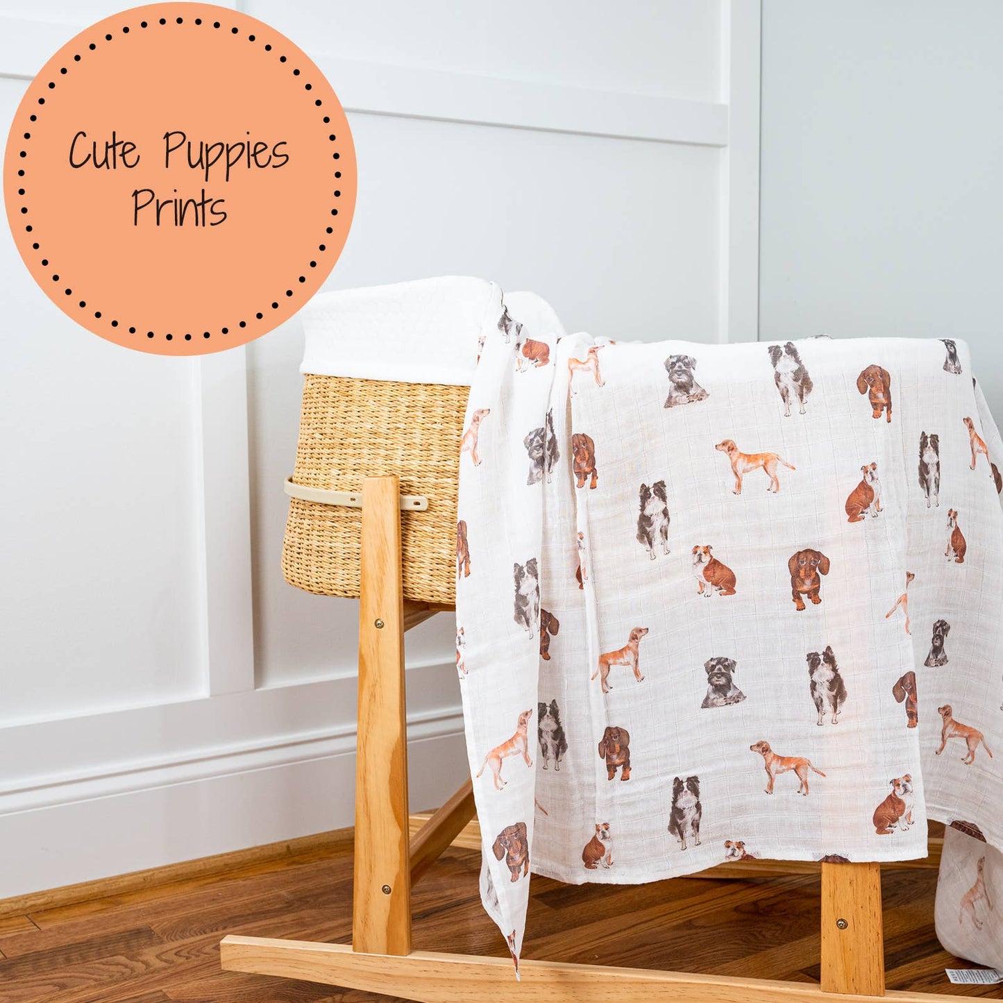 Adorable Dogs Muslin Swaddle Blanket