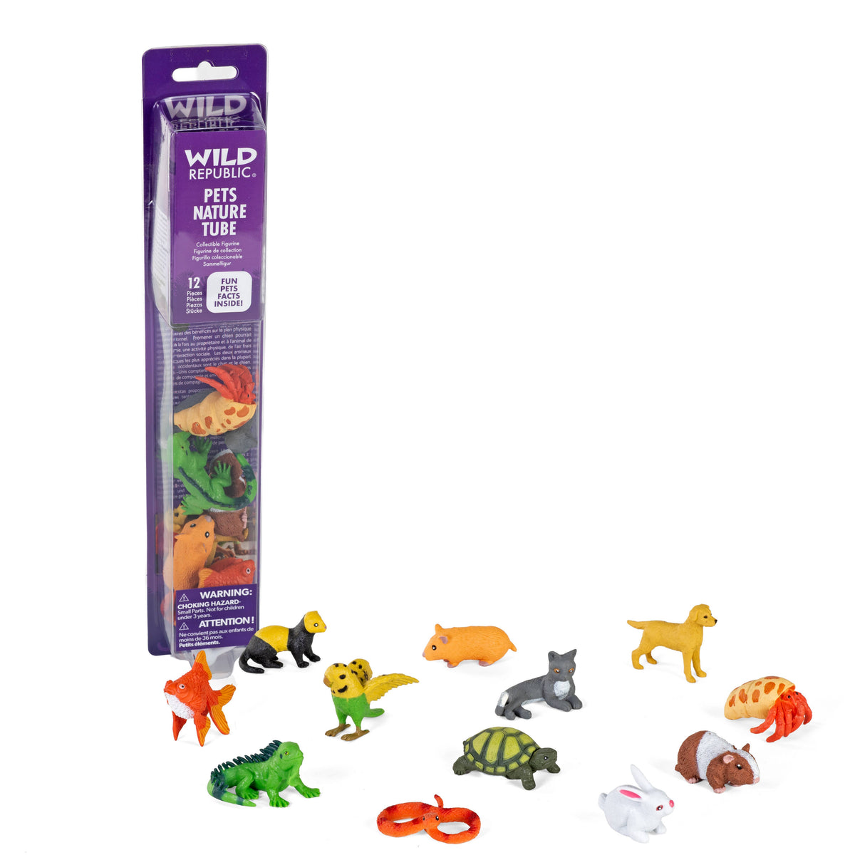 Wild Republic toy nature tube with small animal figures on a white background