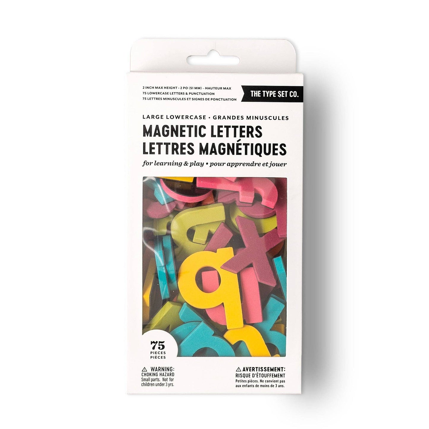 2" Pop Rainbow 75pc Lowercase Magnetic Letters