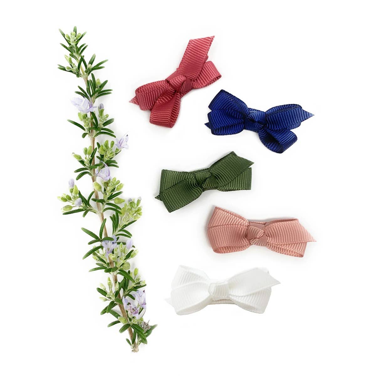 Juniper- 5 Grosgrain Bows Snap Clips