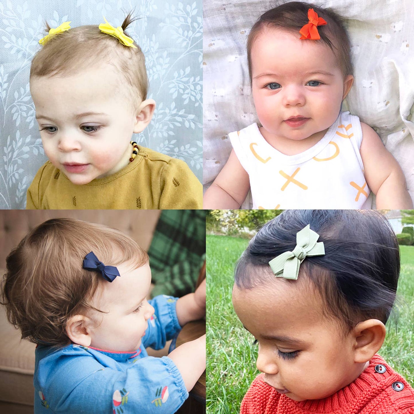 Juniper- 5 Grosgrain Bows Snap Clips