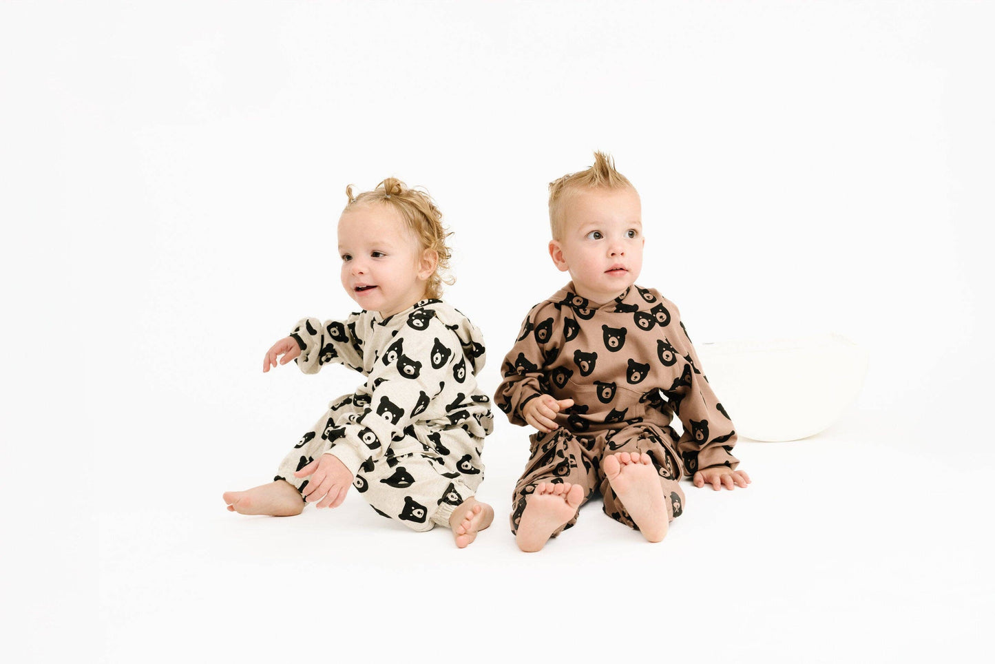 Oatmeal Bear Cargo Hoodie Set