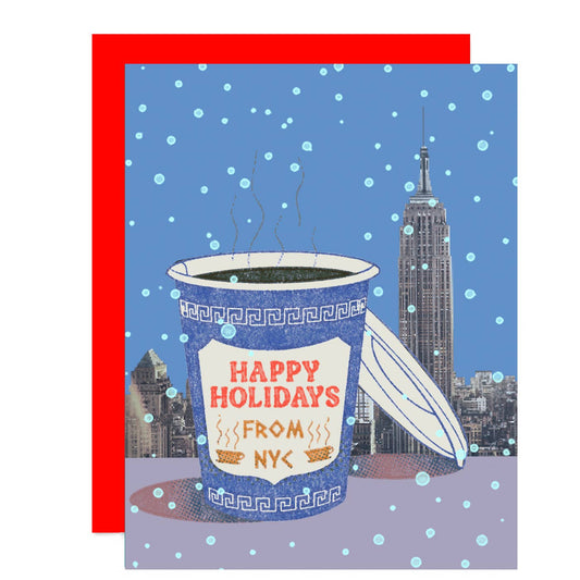 NY Coffee Cup Holiday Greeting Card