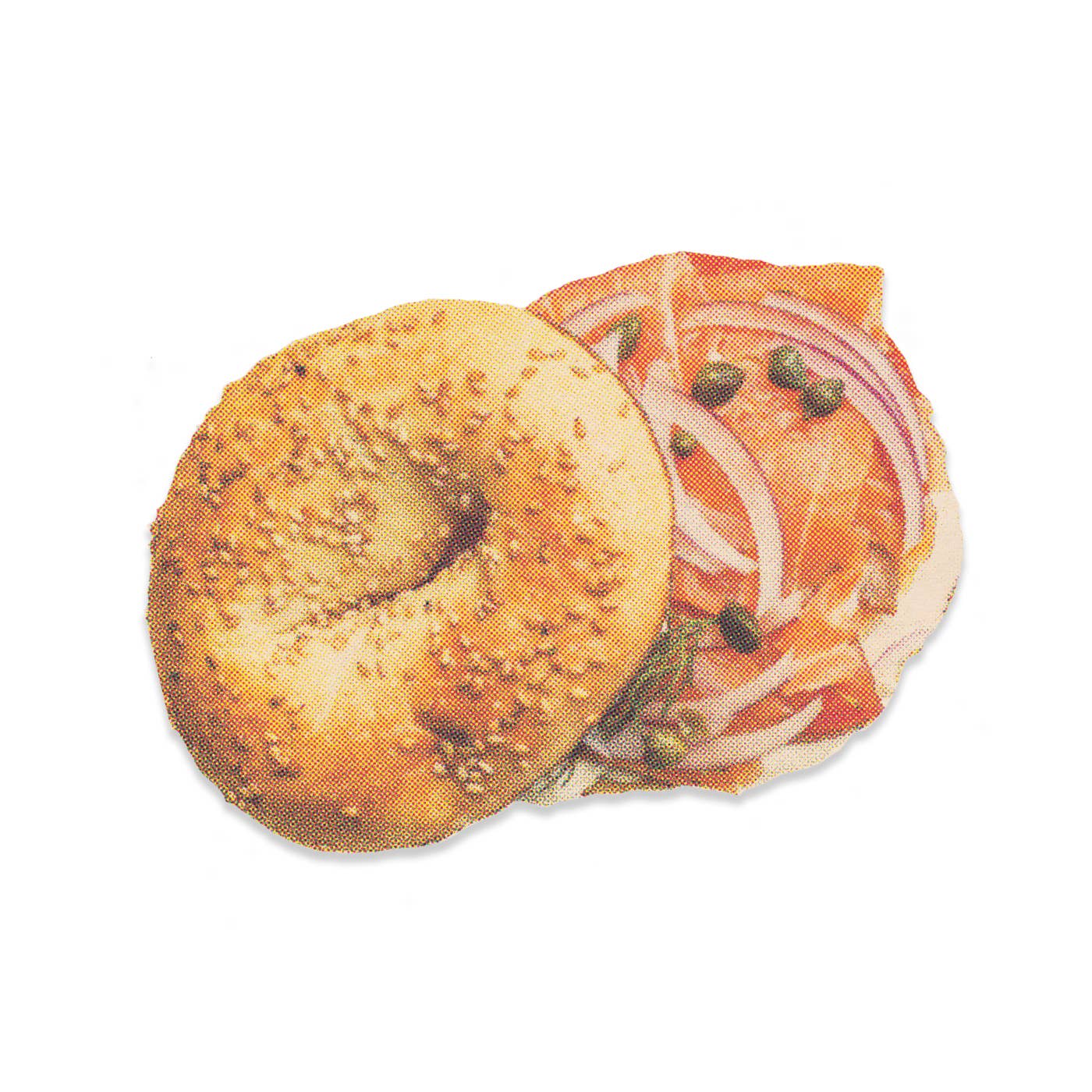 Retro NYC Bagel Postcard W/Envelope & Concession Bag