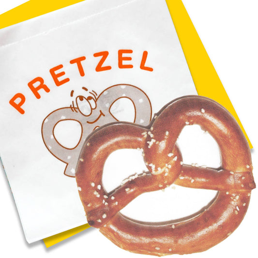 Retro NYC Pretzel Postcard W/Envelope & Concession Bag
