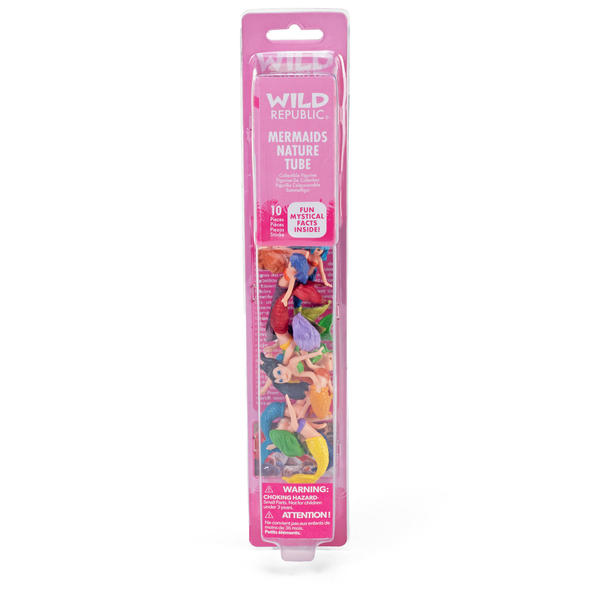 Pink packaging of Wild Republic mermaid nature tube on a white background
