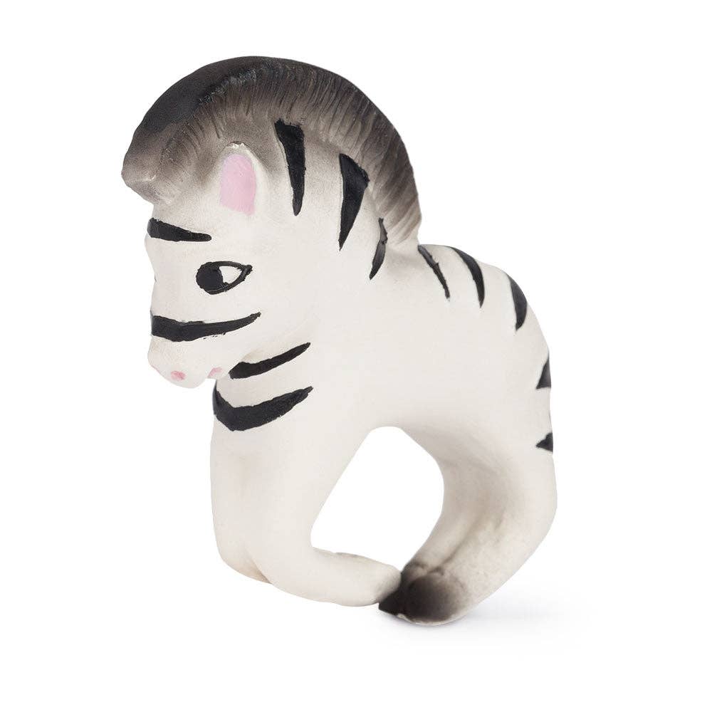 Teething  zebra bracelet on a white background