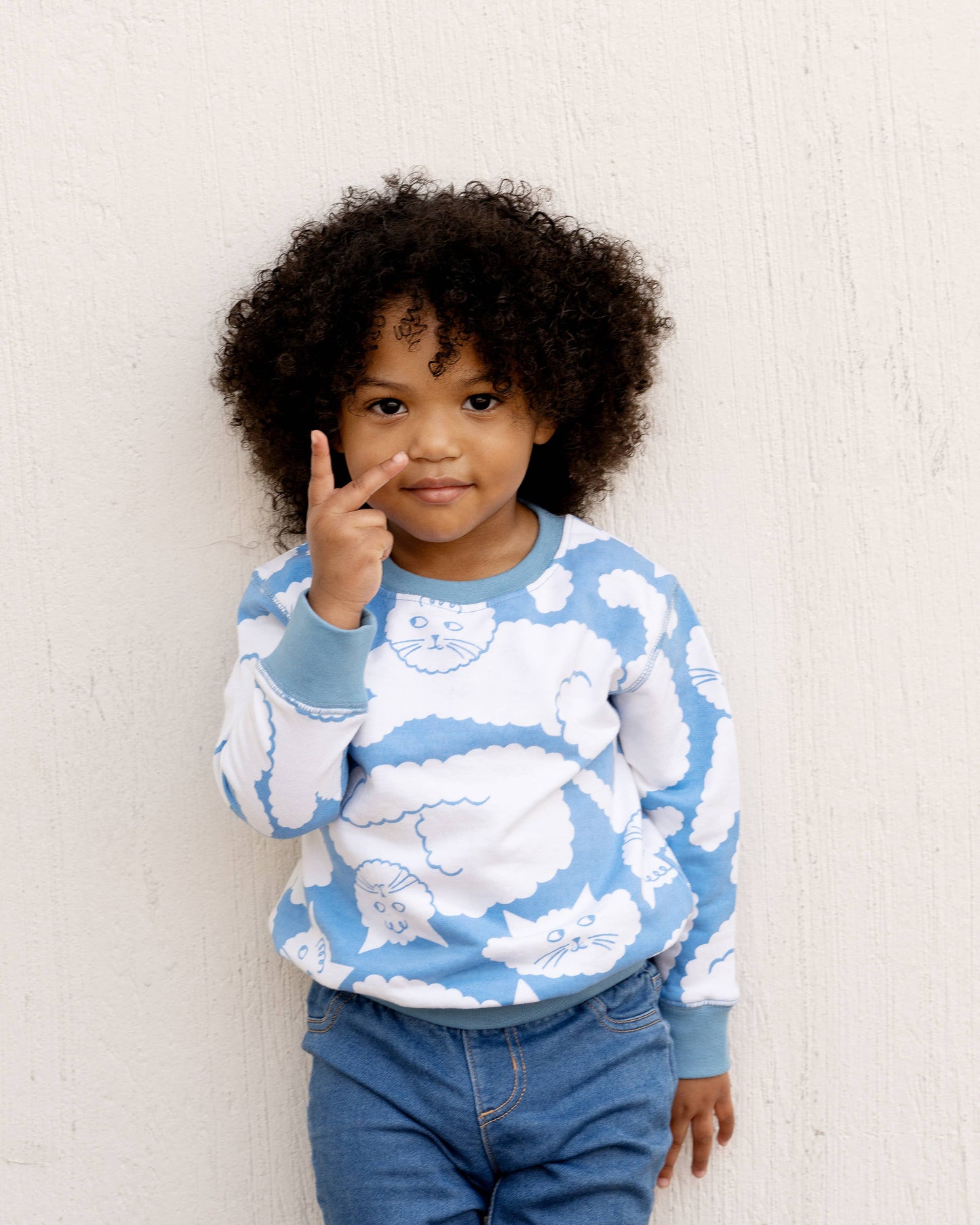 Cloud Cat Kids Crewneck