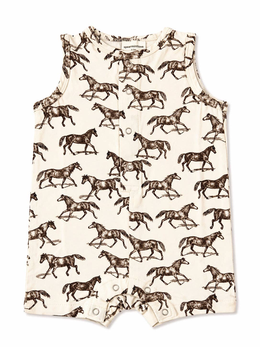 Sleeveless shirt with horse pattern on a white background