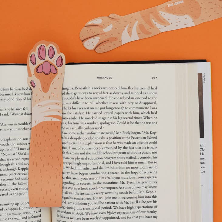 Orange Tabby Cat Paw Bookmark
