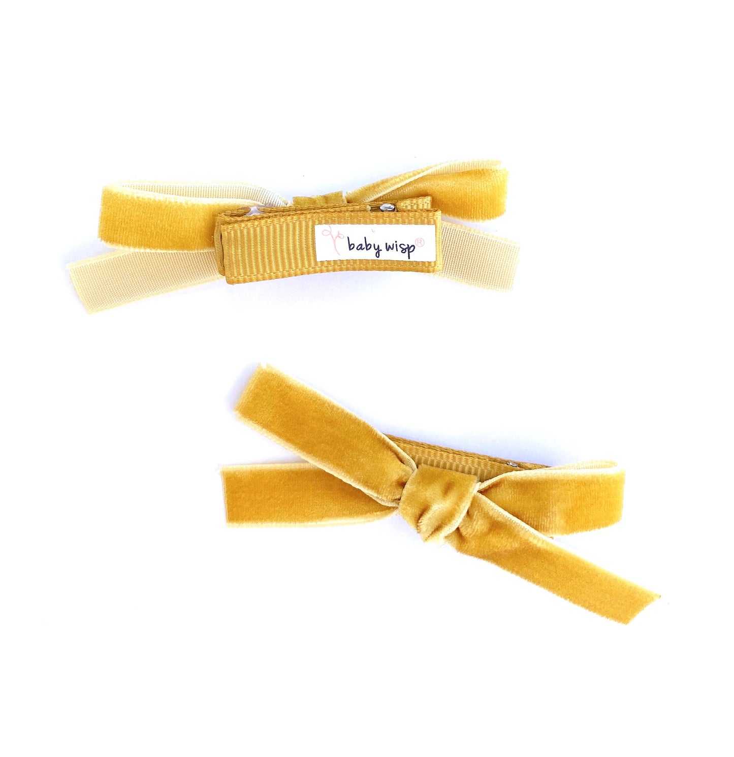 Velvet Pigtail Alligator Hair Clip Bows