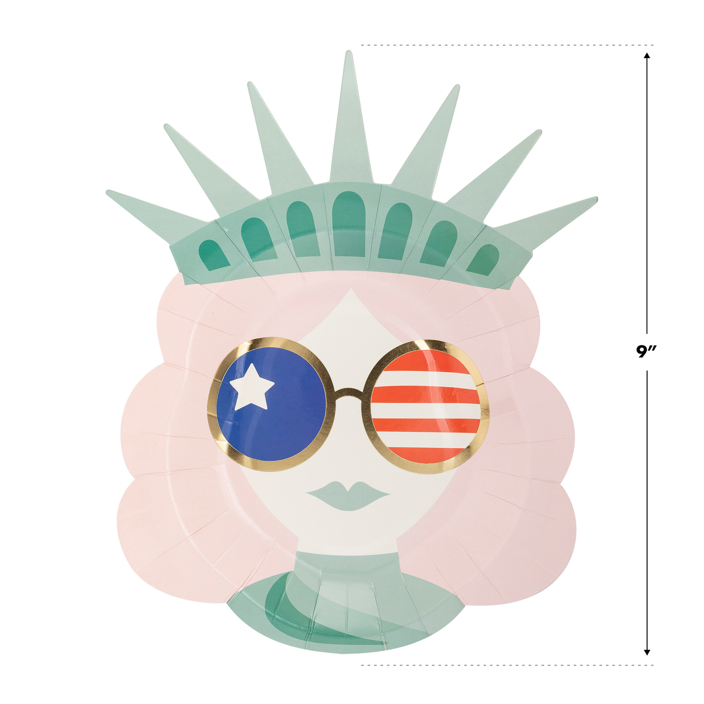 Lady Liberty Sunnies Shaped Paper Plate