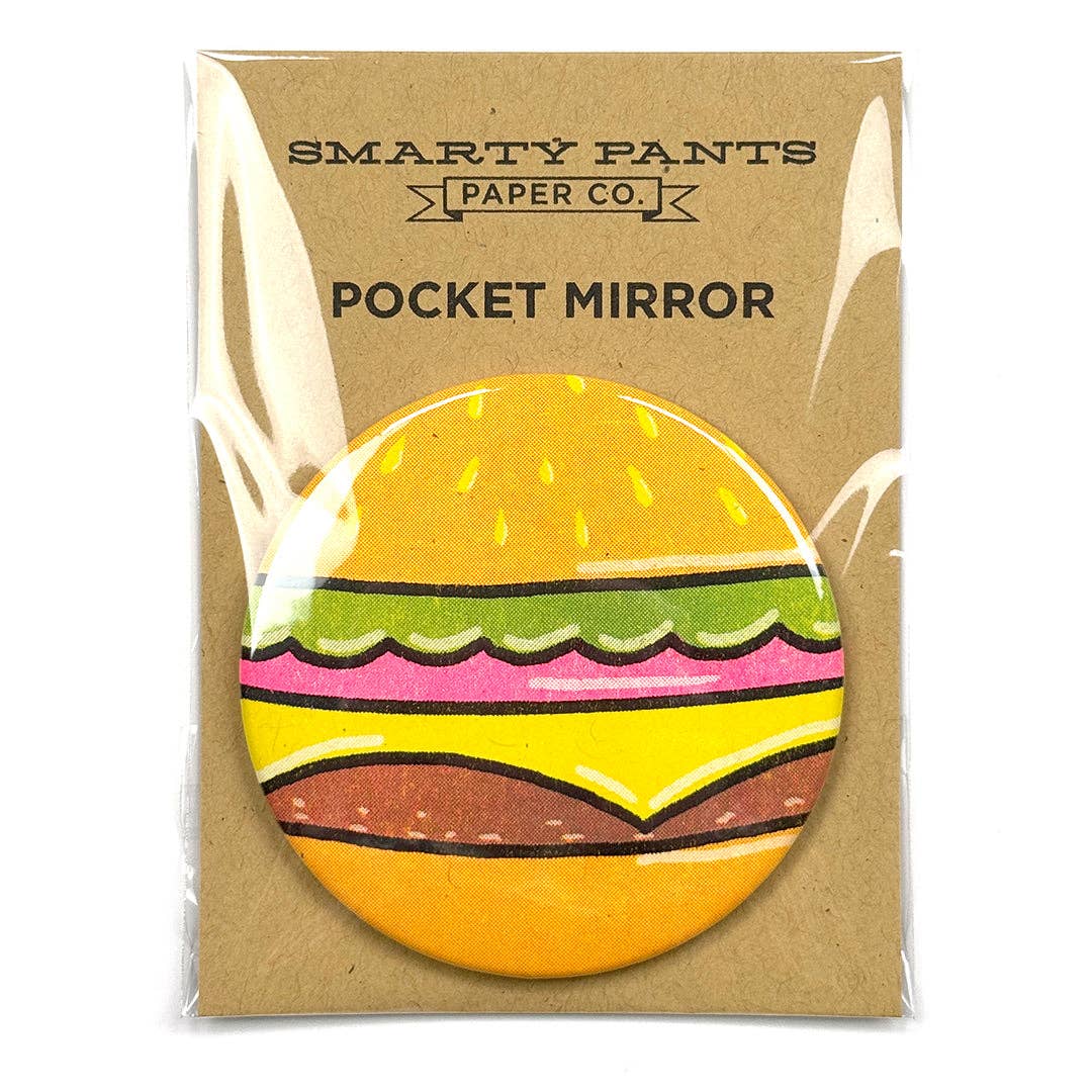 Cheeseburger Risograph Pocket Mirror