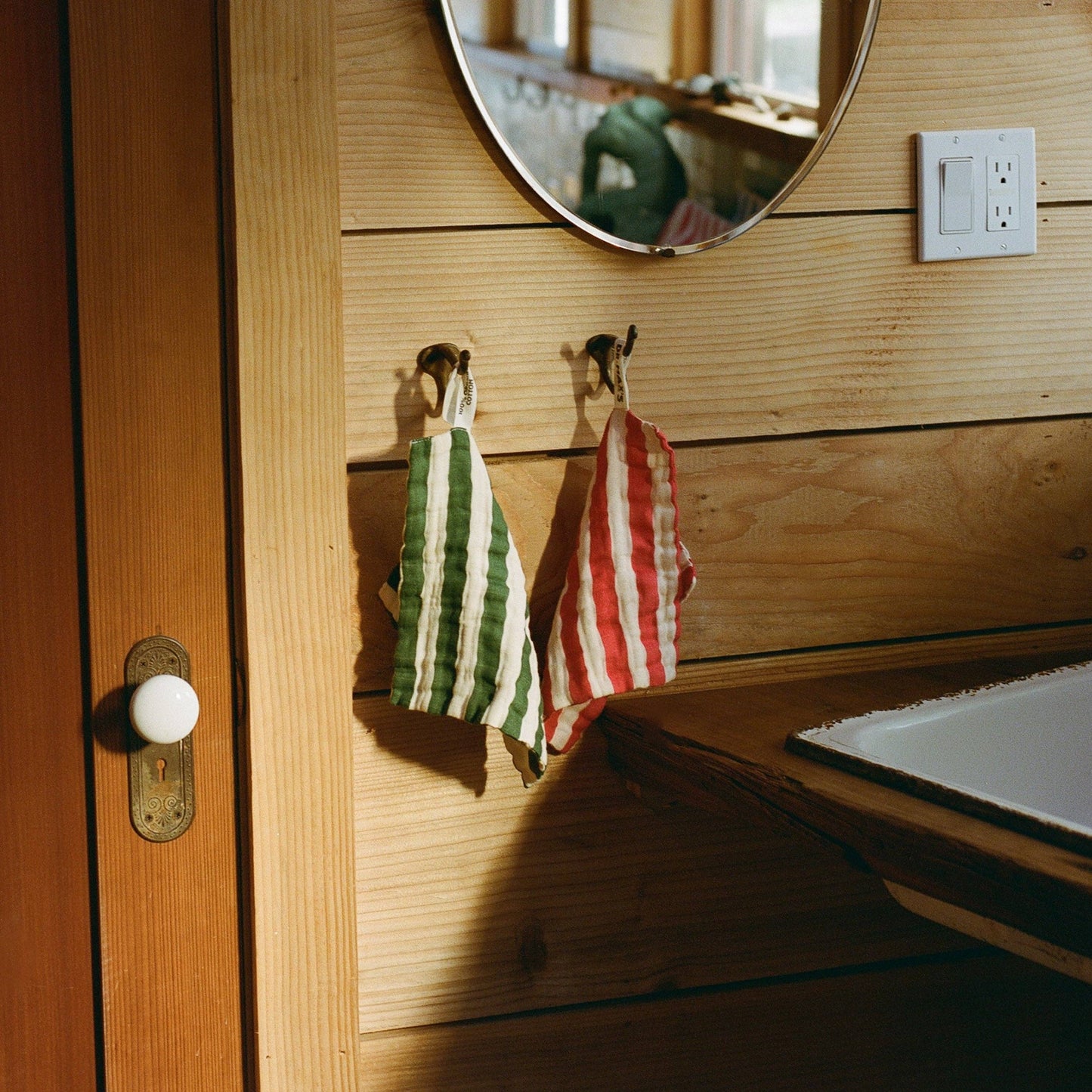 Stripe Wash Cloths- Five Pack Organic Cotton