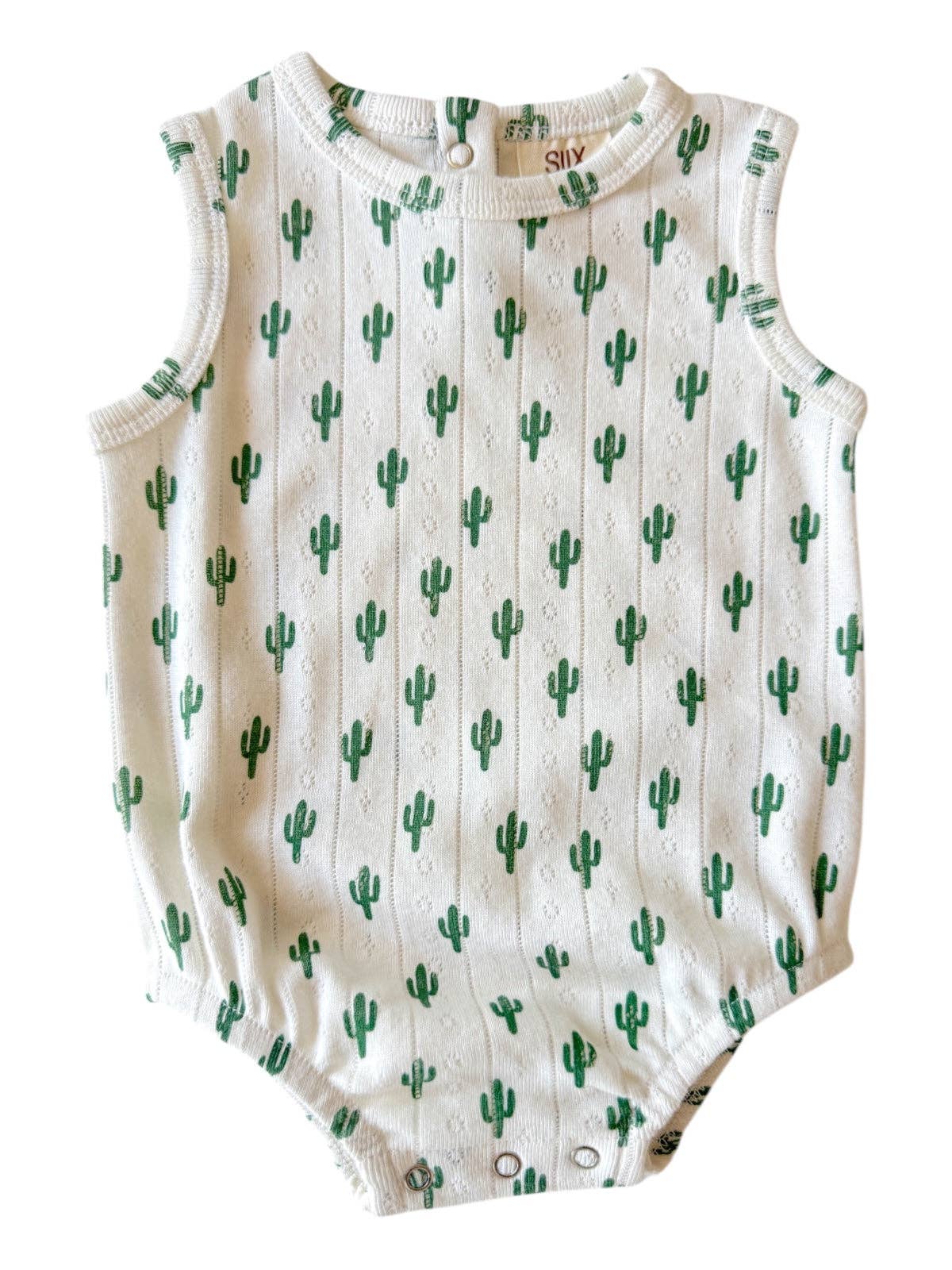 Cactus Organic Pointelle Dune Bubble Onesie