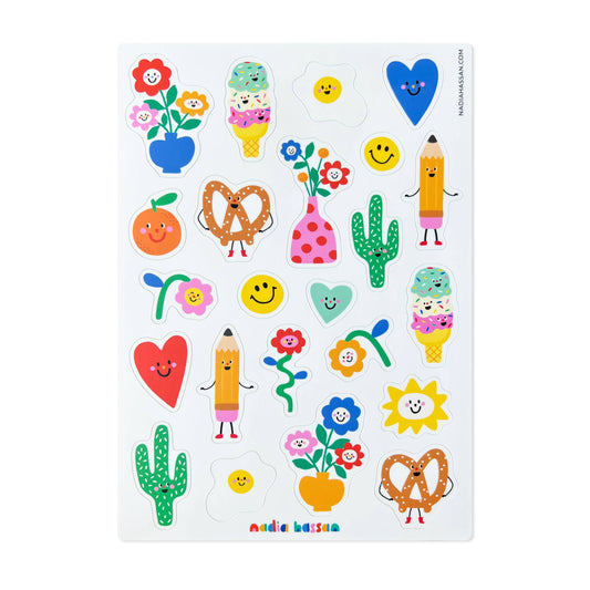 Smiley Squad 5x7 Sticker Sheet