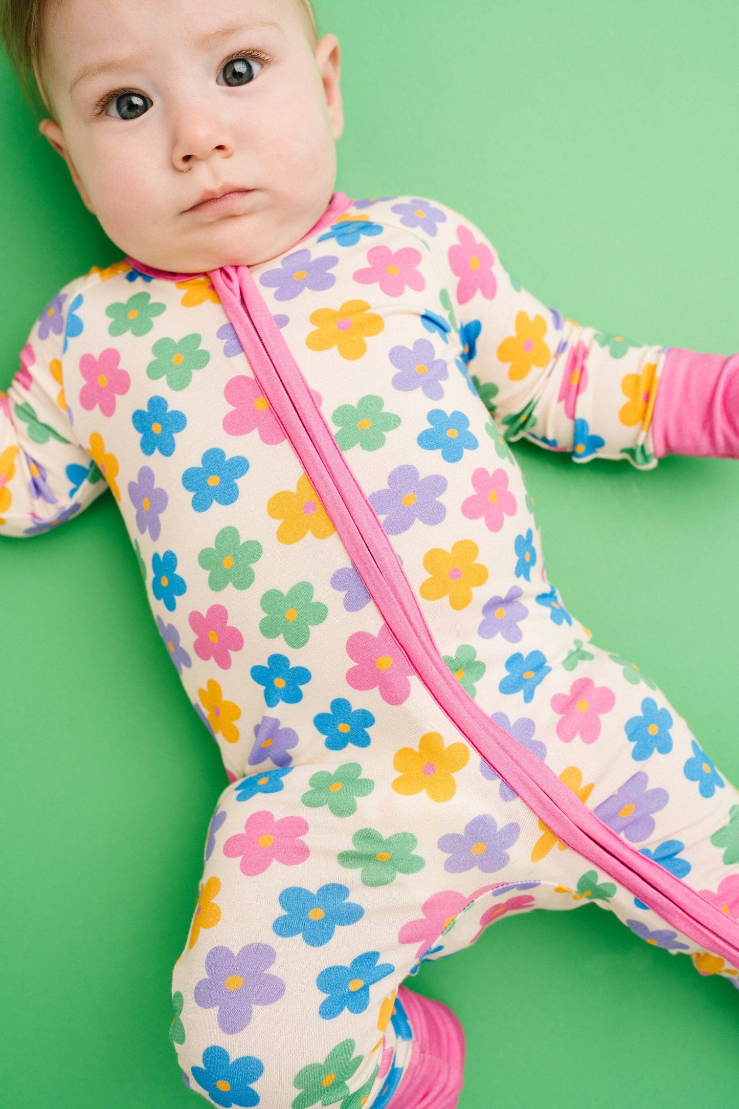 Retro Flower Bamboo Pajama Sleeper