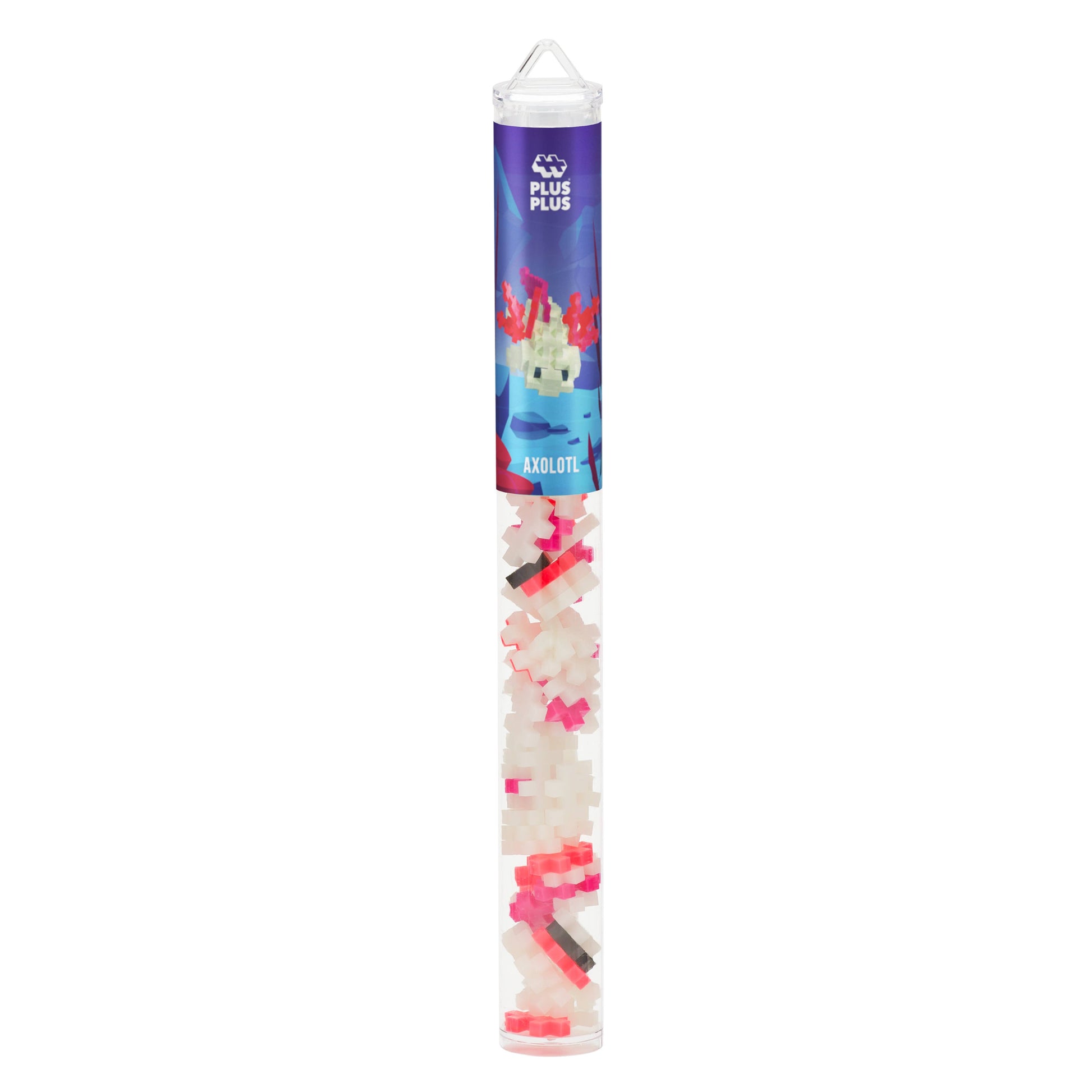 Puzzle in a tube with colorful sprinkles on a white background