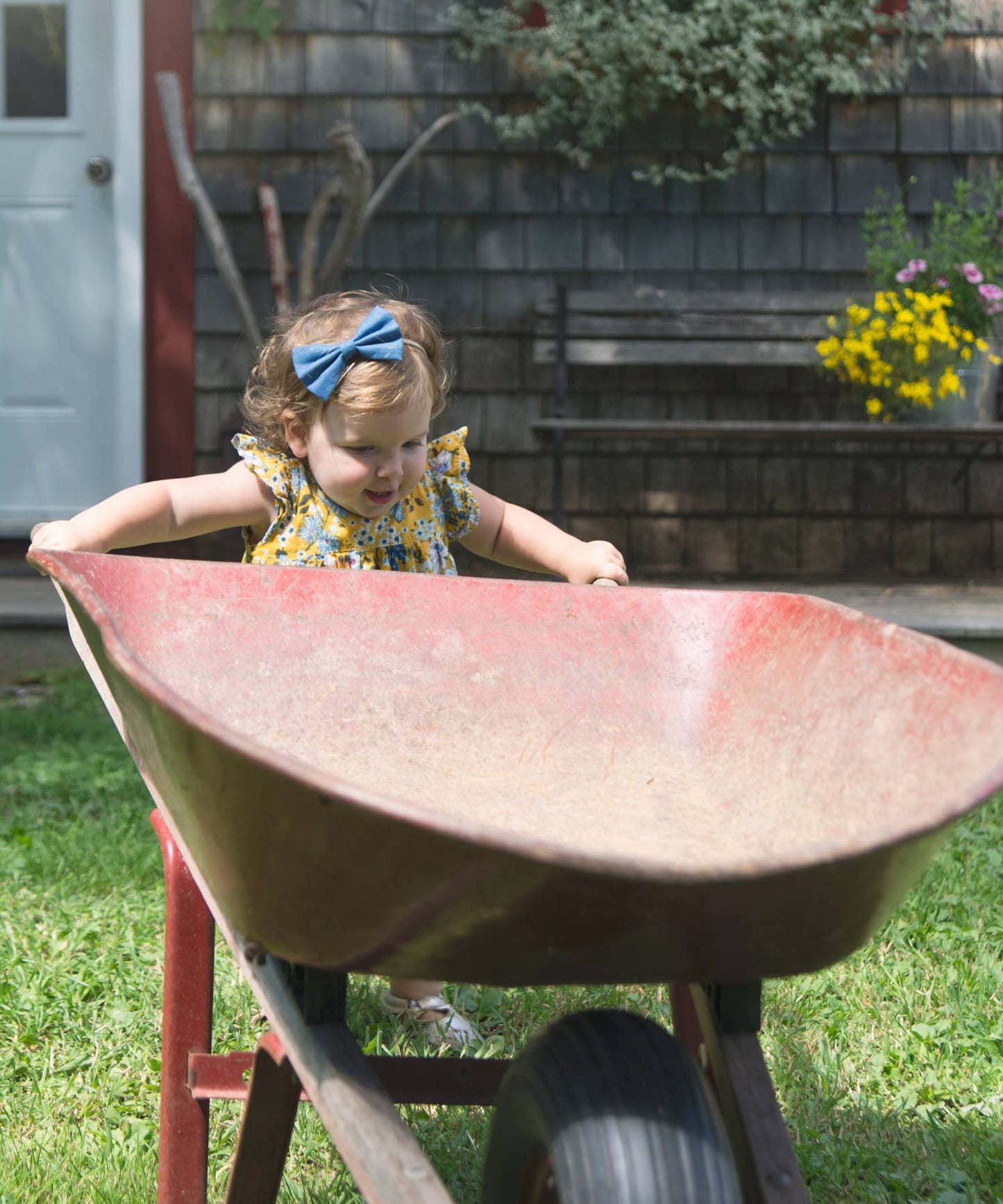Denim Bow Baby Headband