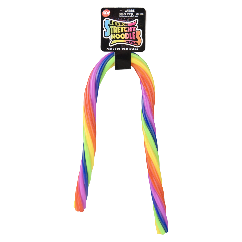 Rainbow tetchy noodle with packaging on a white background