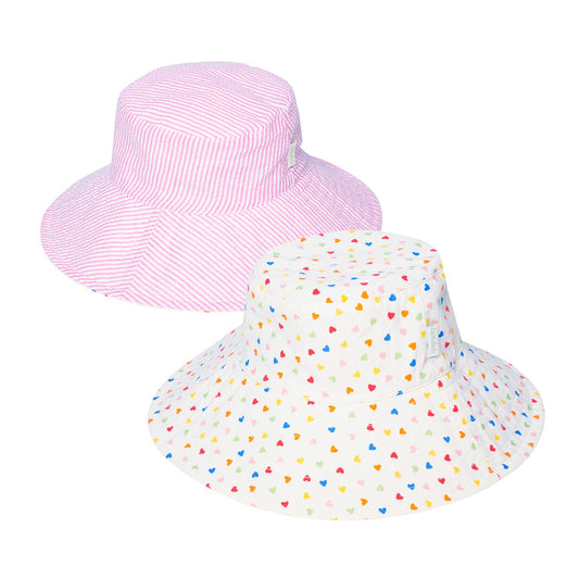 Rainbow Hearts Sun Hat 3-6 Years