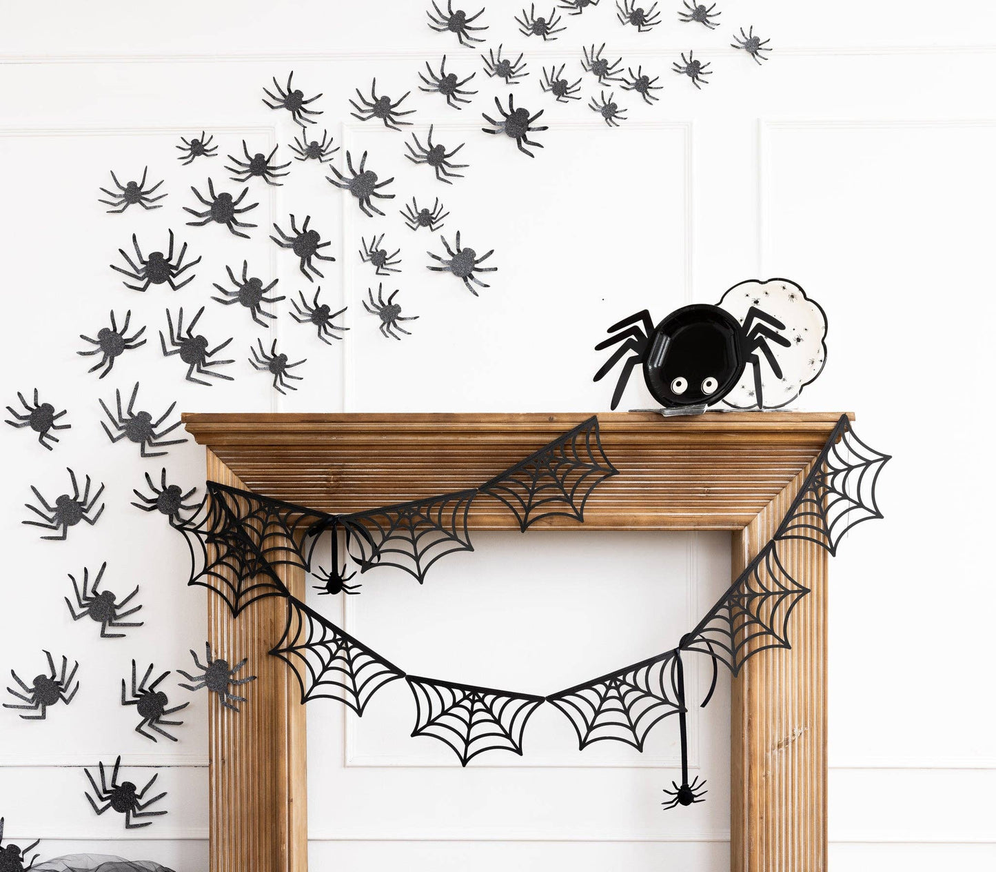 Glittered Spiders Wall Decor