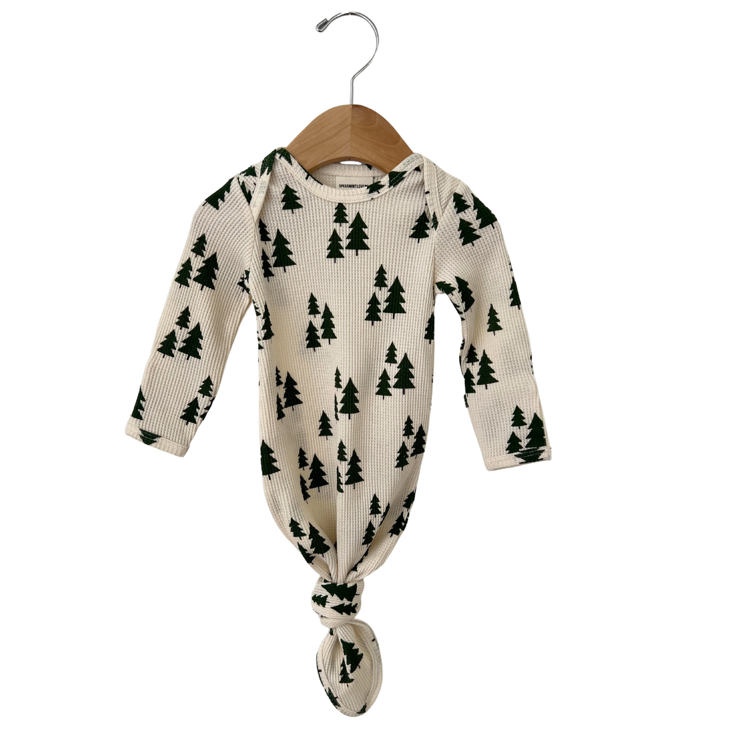 Forest Green Trees Organic Waffle Knotted Gown