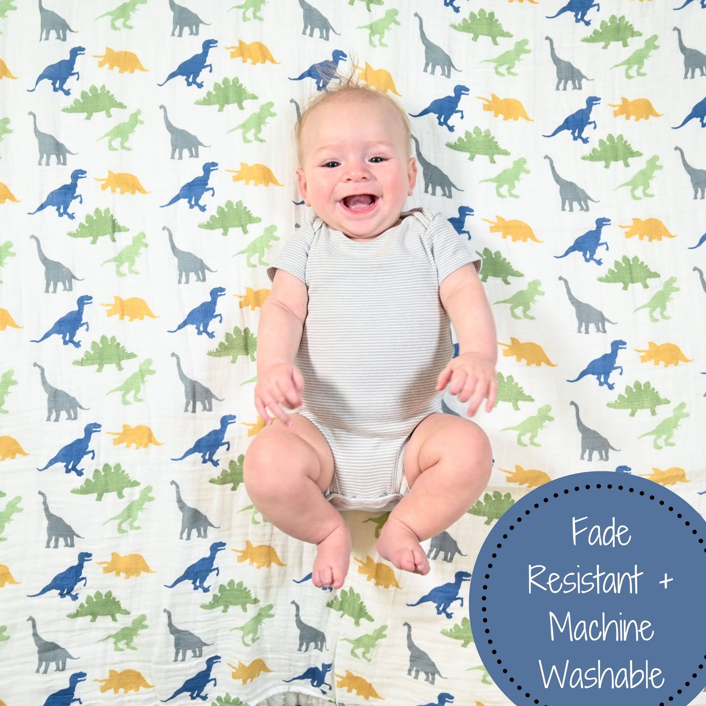 Rawr-Some Dino Muslin Swaddle Blanket
