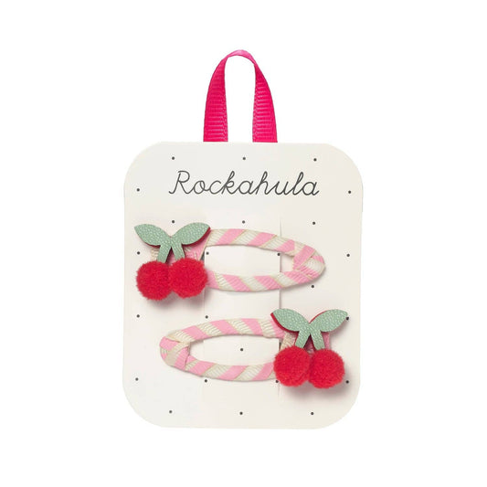 Cherry Kiss Stripey Clips