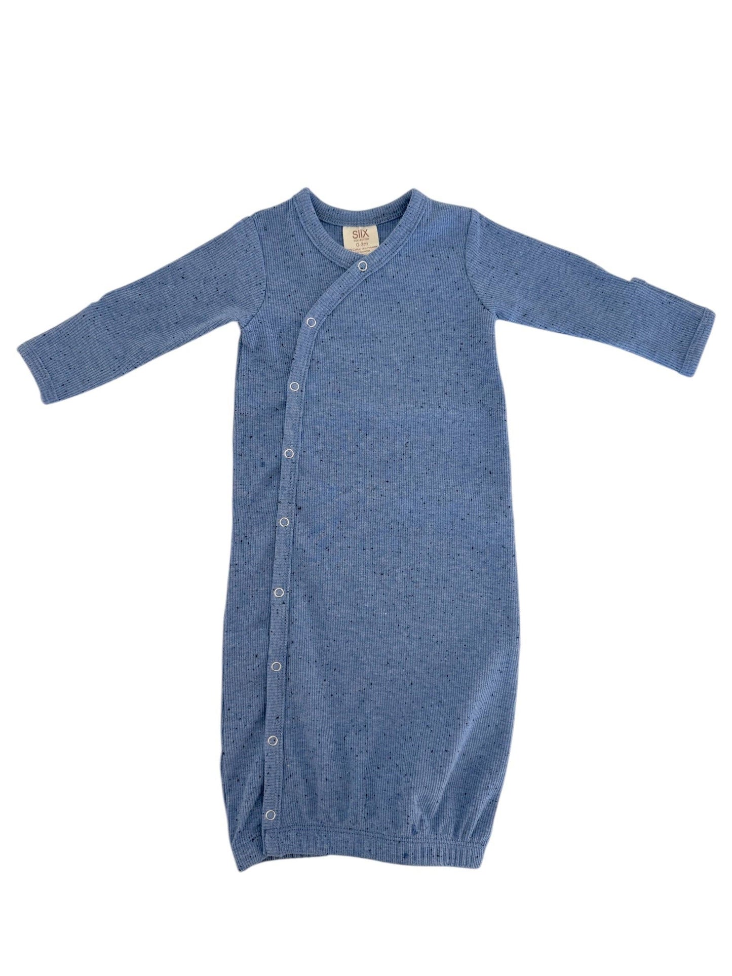 Blue Ribbed Speckle Gown