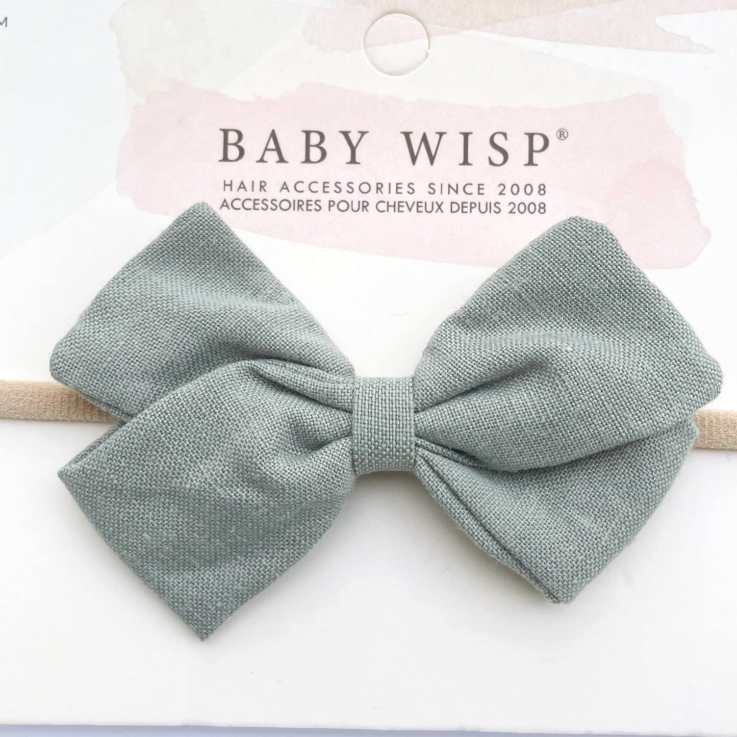 Emma Linen Fabric Bow Soft Headband