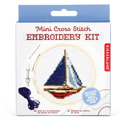 Sailboat Mini Crossstitch Embroidery