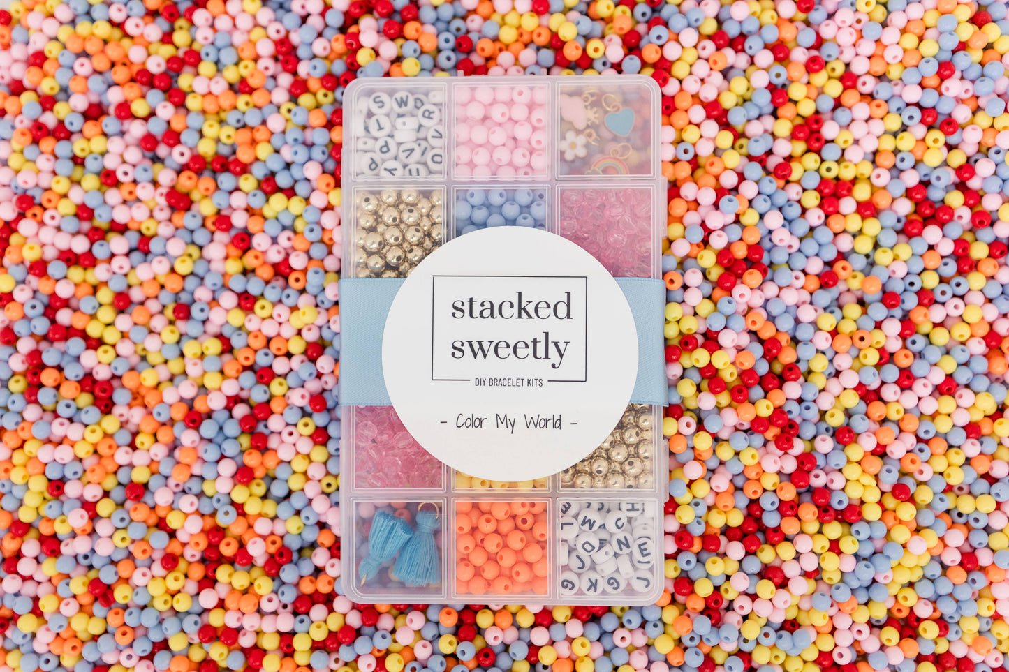 Color My World Rainbow DIY Stretchy Bracelet Craft Kit