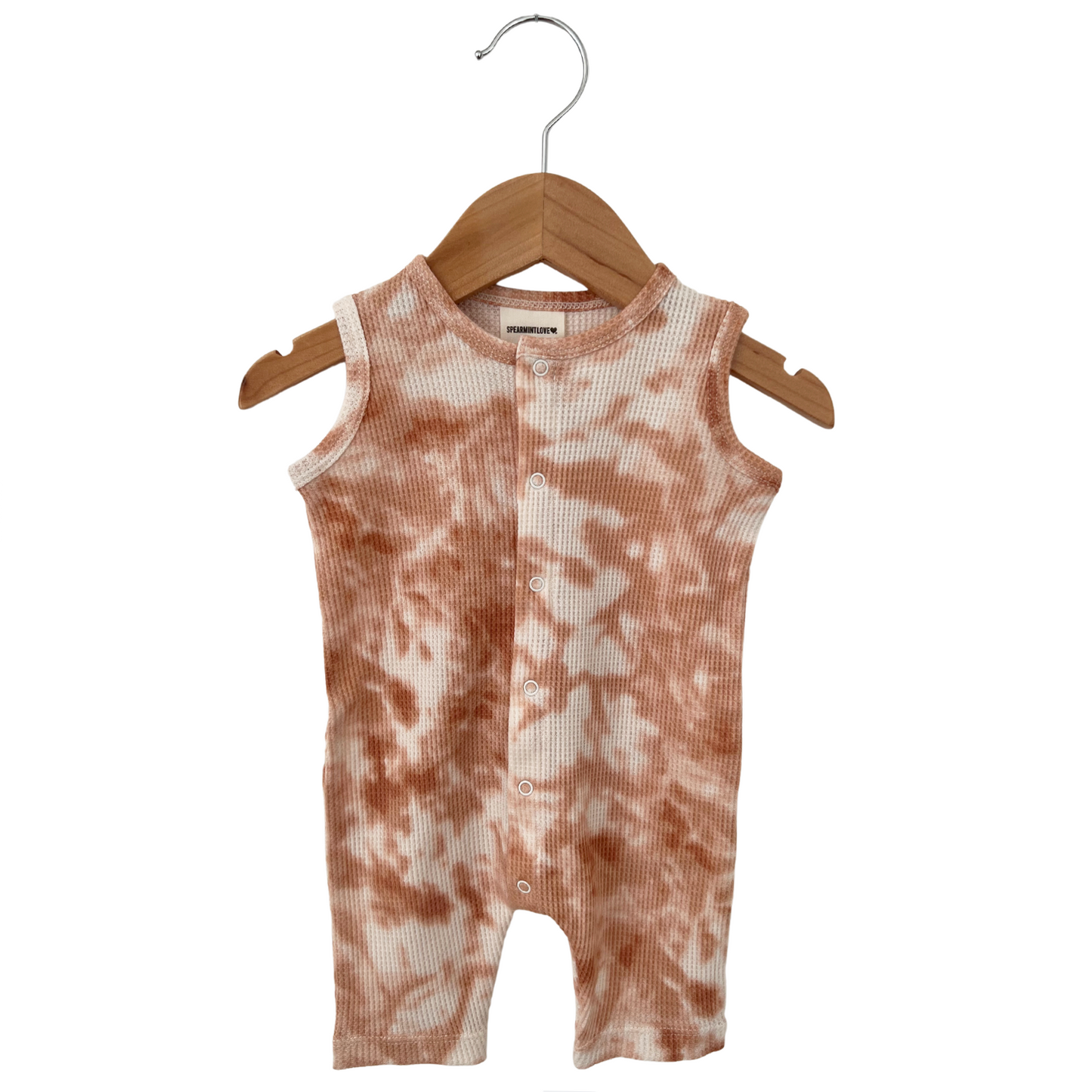 Spice Tie Dye Organic Waffle Easy Romper