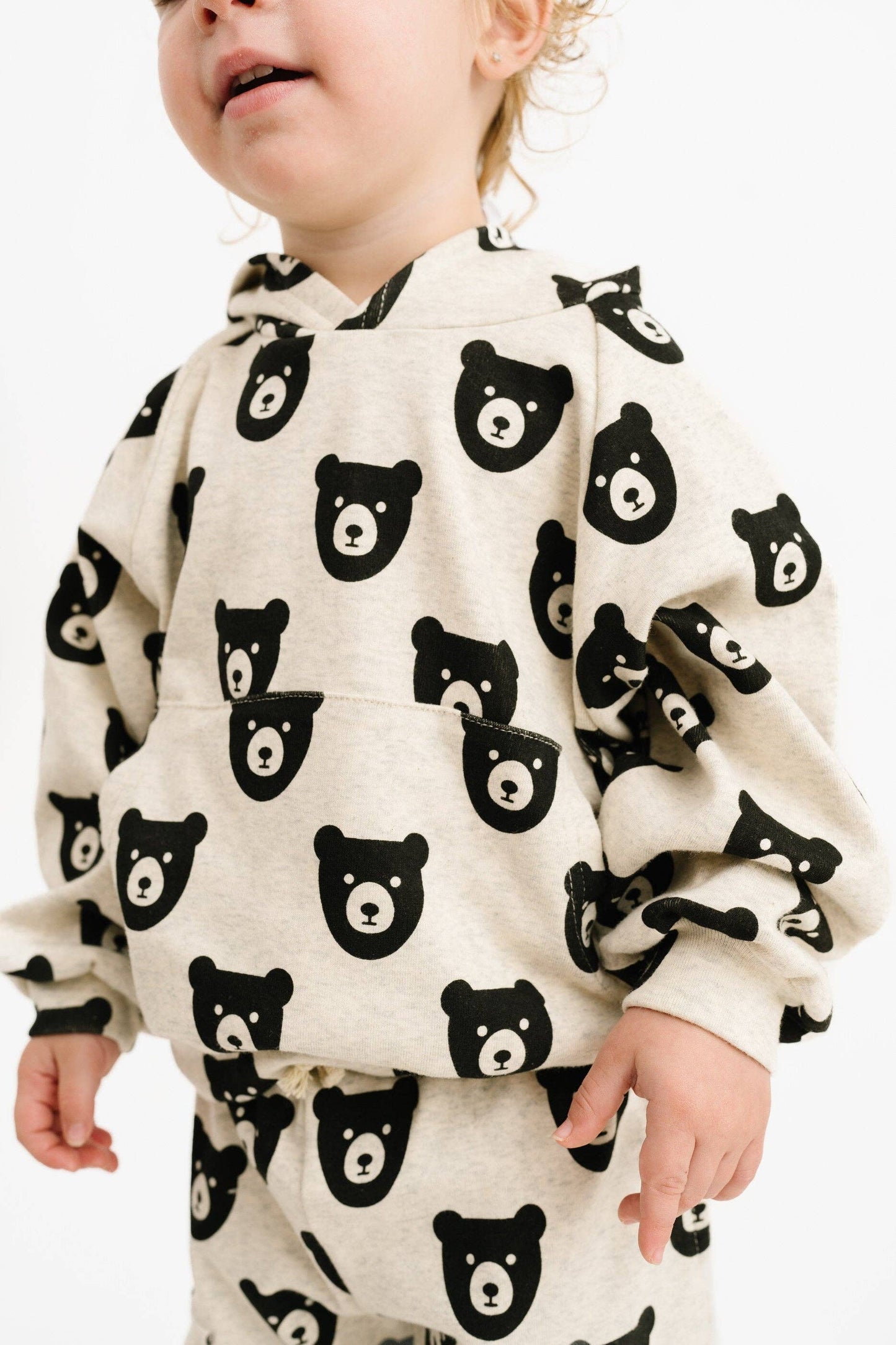 Oatmeal Bear Cargo Hoodie Set