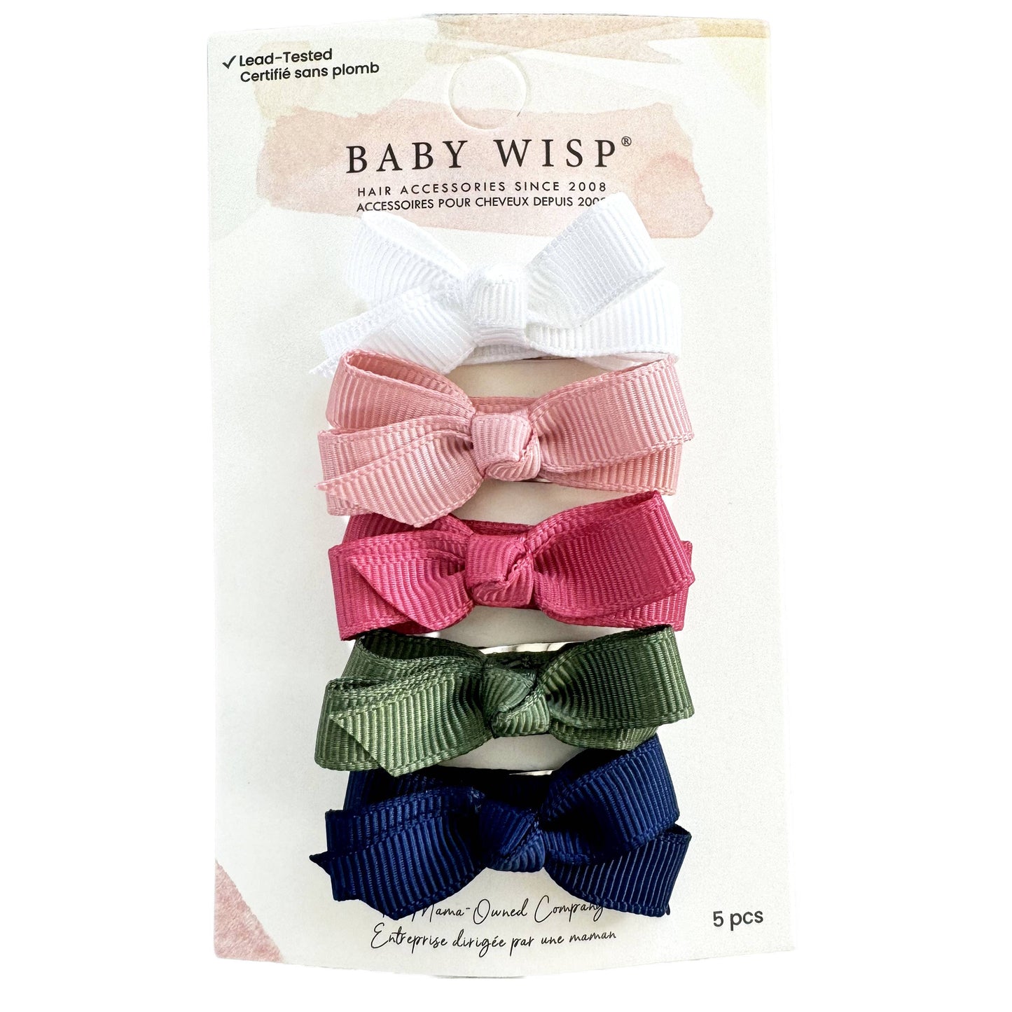 Juniper- 5 Grosgrain Bows Snap Clips