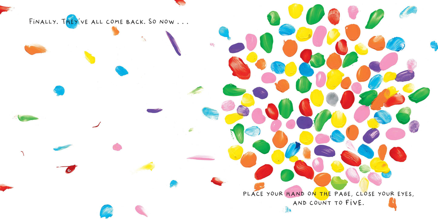Colorful abstract design with text on a white background