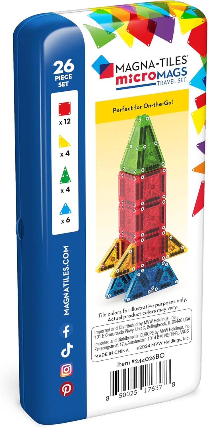 MicroMAGS-Magna-Tiles  26-Piece Travel Set