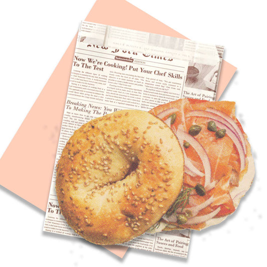 Retro NYC Bagel Postcard W/Envelope & Concession Bag