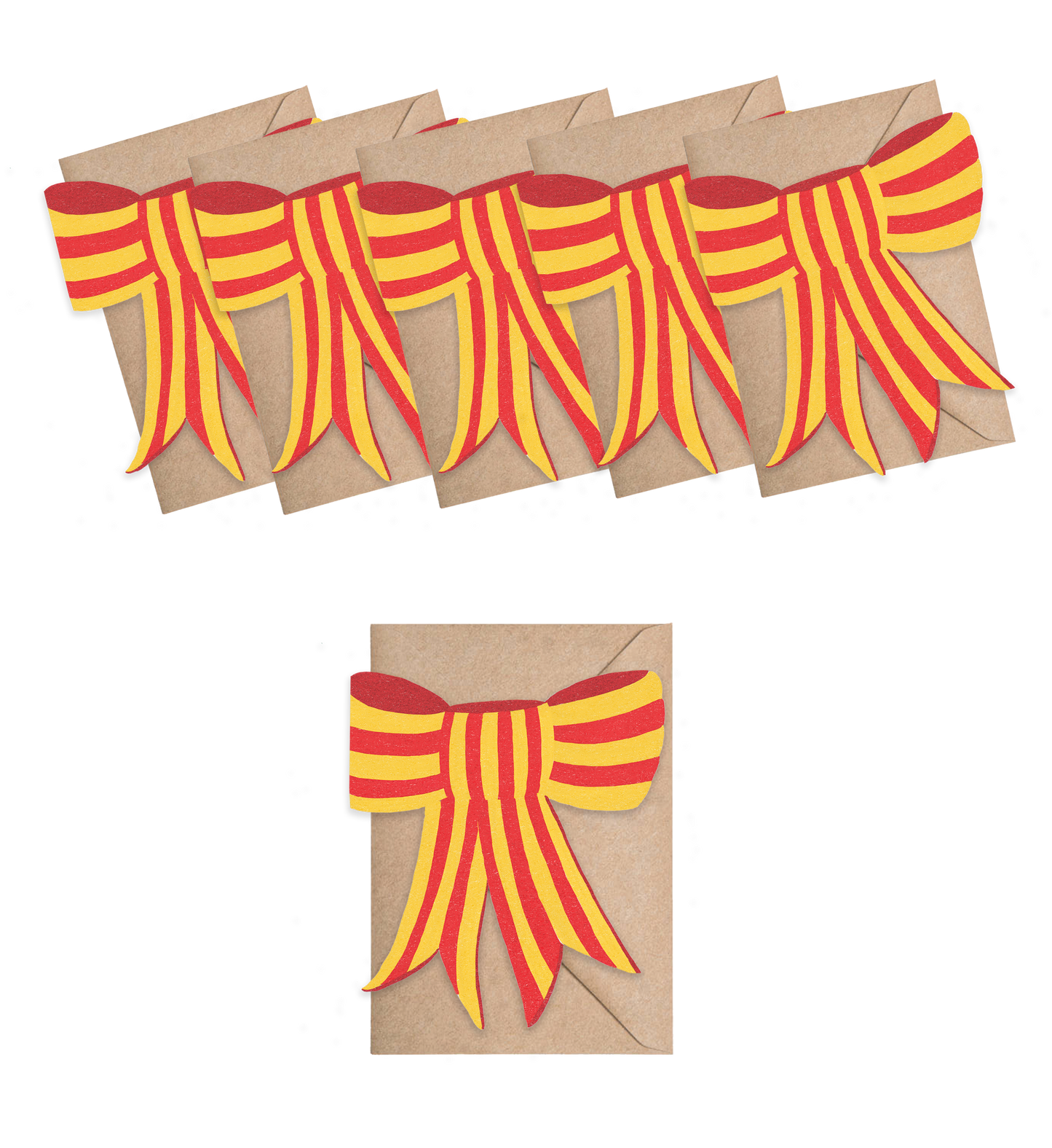 Stripy Bow Mini Cards - box of 6